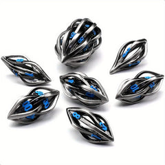 7pcs Metal Hollow Dice Set Polyhedral for Christmas & Halloween