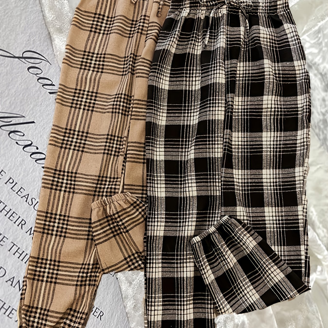 Plaid Sleep Bottoms Casual & Cozy Home Sleep Pants Women's Sleepwear