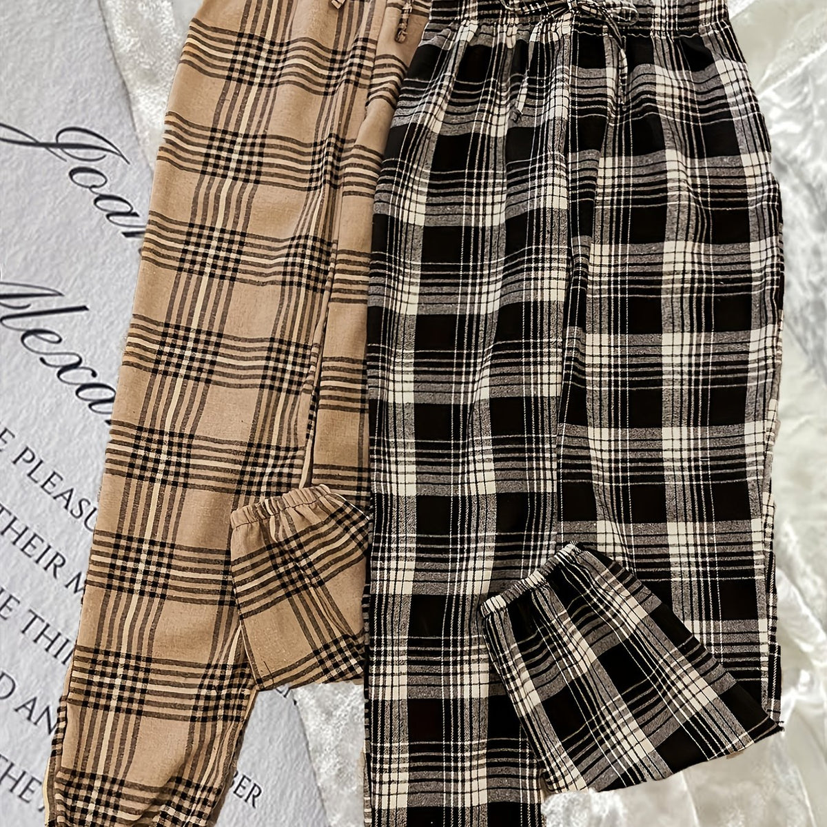 Plaid Sleep Bottoms Casual & Cozy Home Sleep Pants Women's Sleepwear