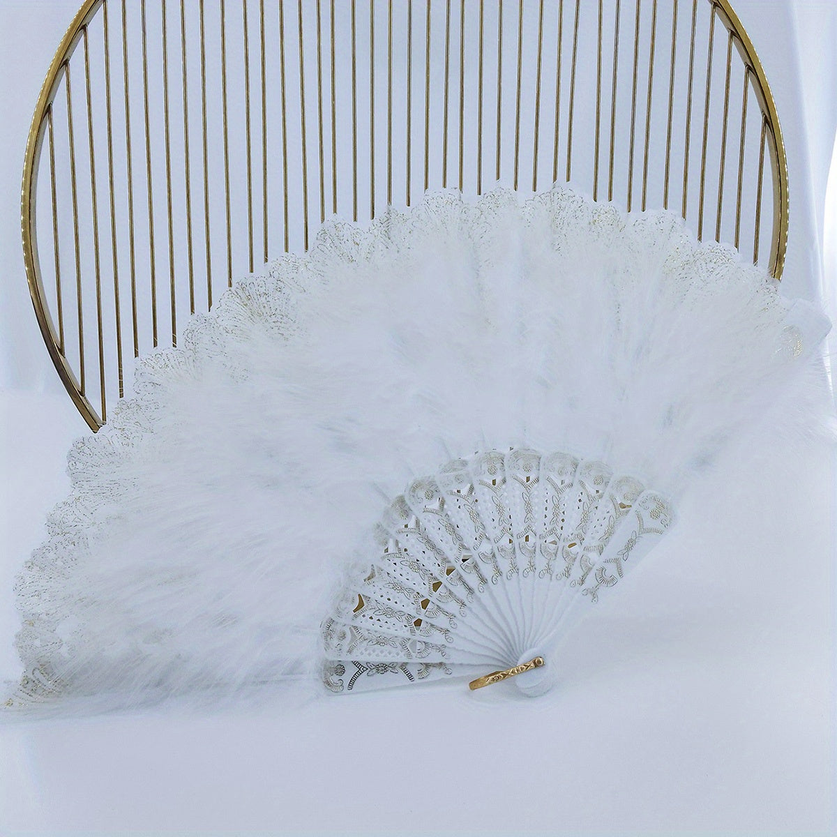 Women's Plush Folding Fan Dance Performance Fan Photography Props