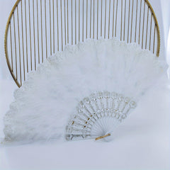 Women's Plush Folding Fan Dance Performance Fan Photography Props