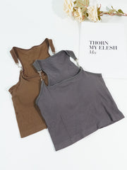 2pcs Chain Linked Cami Tops Ribbed Sleeveless Slim Fit Women's Lingerie