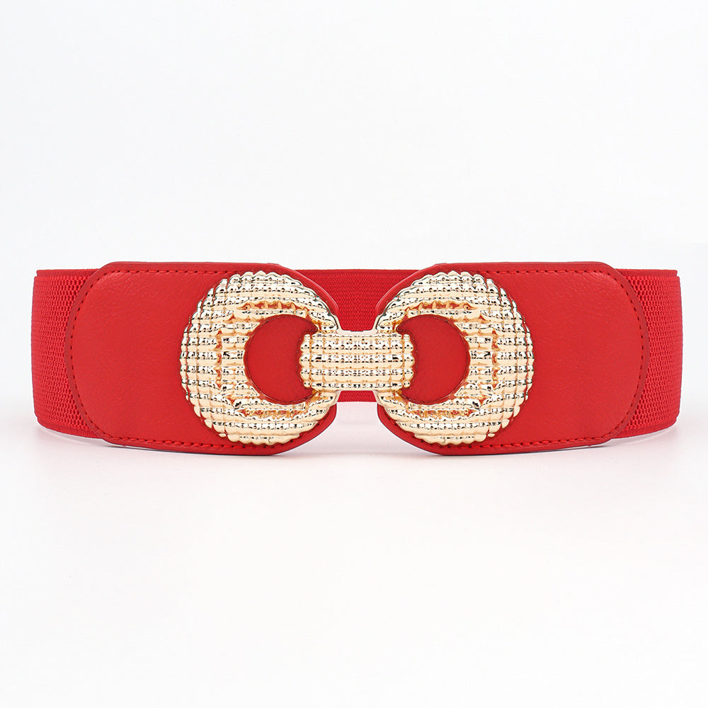 Vintage Elastic Wide Waist Belt for Women Girls