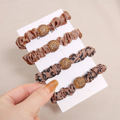 Rhinestone Hair Tie with Fabric Band