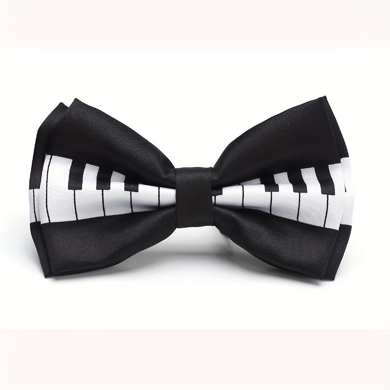 Men's Musical Note Bow Tie - Keyboard Design - Music Lover Gift