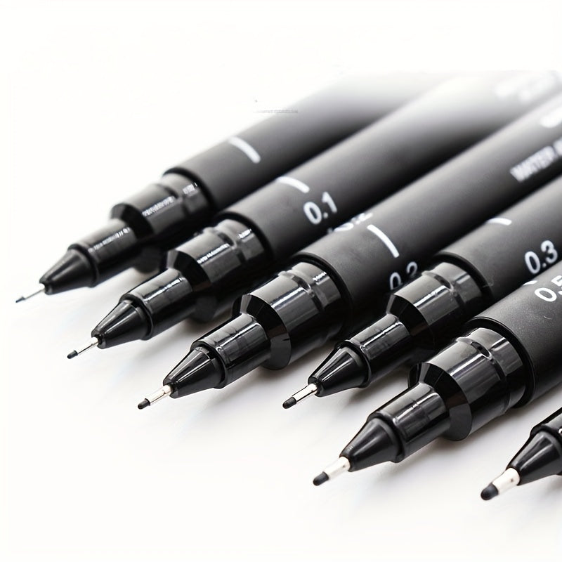 6 Tip Sizes Drawing Pens Fine Single Needle Technology Ink