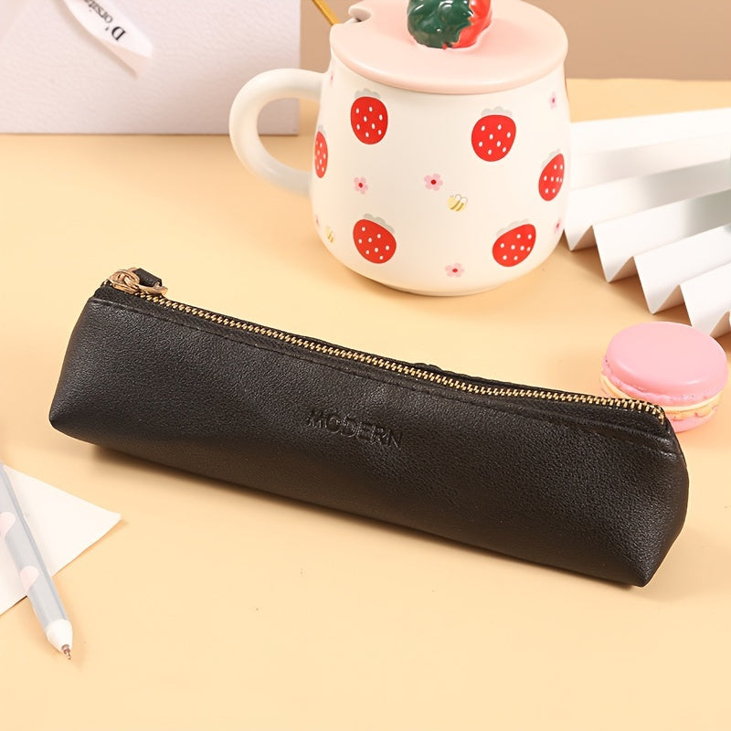 PU Solid Pencil Storage Bag Candy Pencil Case