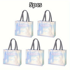 5pcs Laser Shopping Bags Gift Bags for Holiday Party Favor Bags