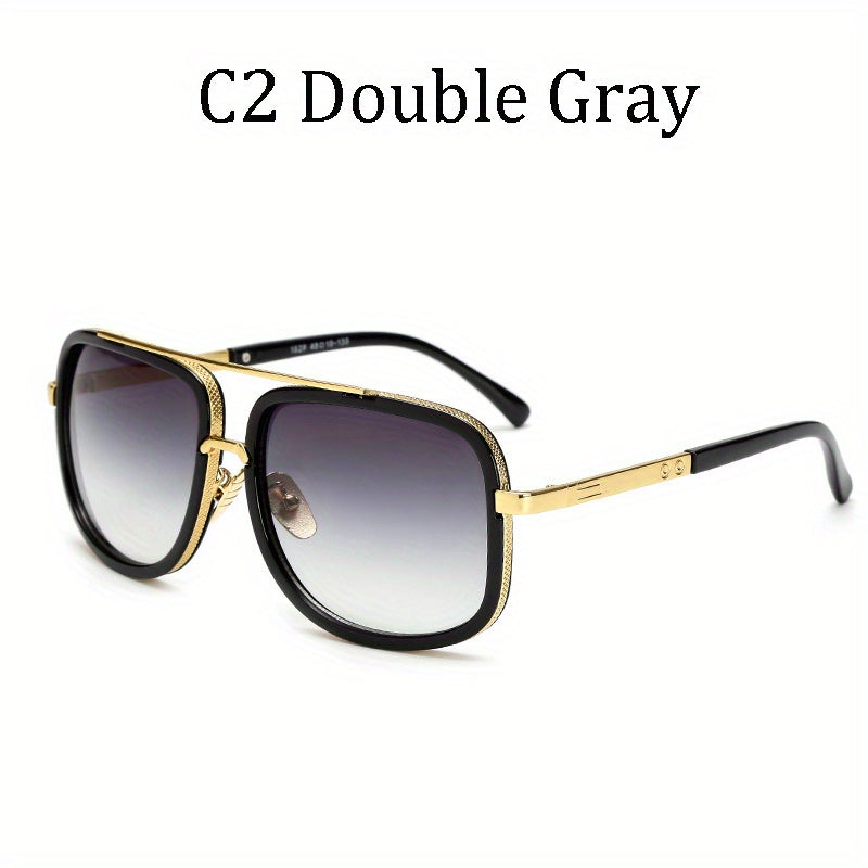 Classic Gradient Lens Men's Sunglasses Vintage Square Frame