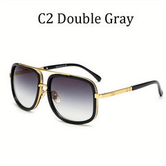 Classic Gradient Lens Men's Sunglasses Vintage Square Frame