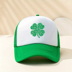 Peach Heart Lip Lucky Clover Baseball Cap Trucker Hat