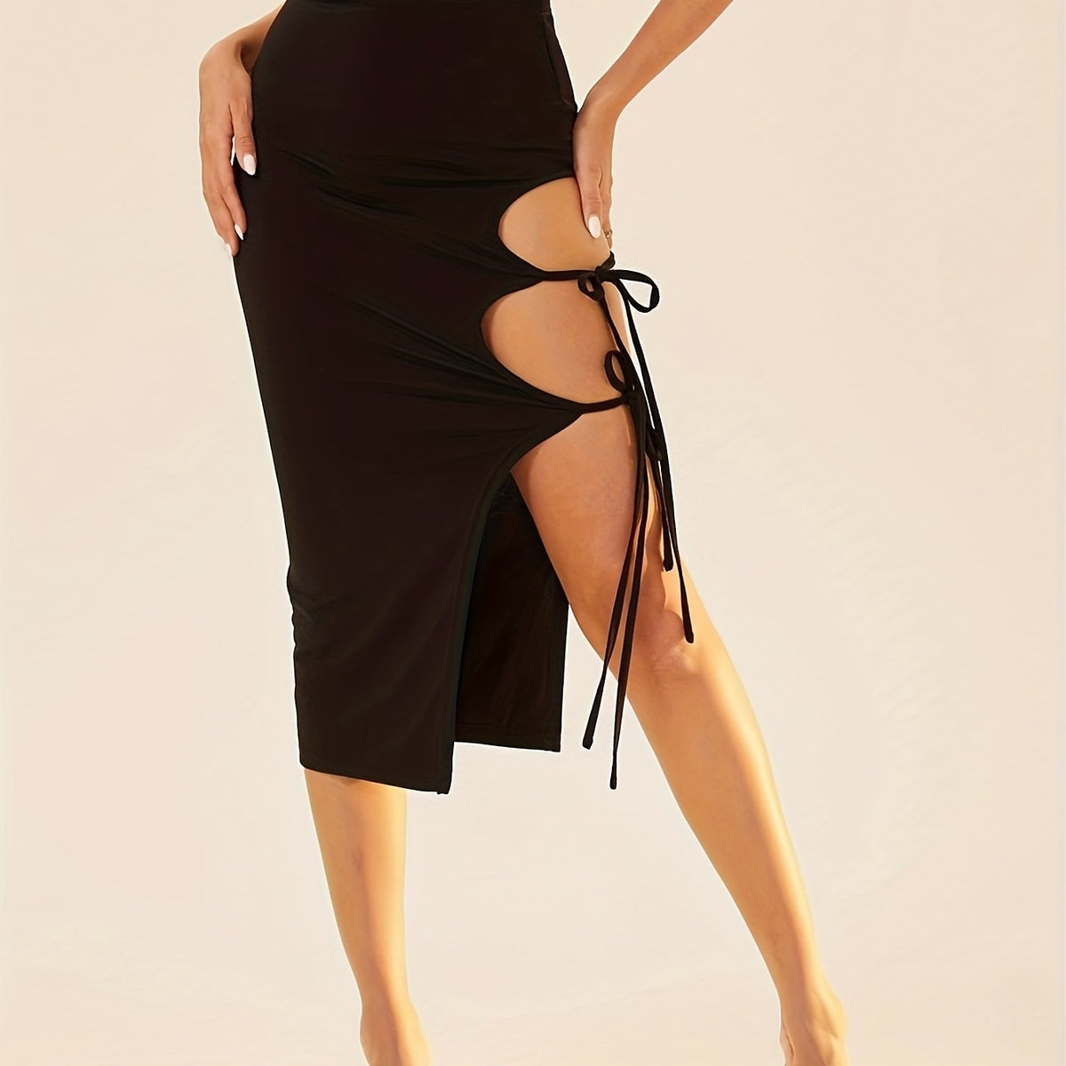 Split Bodycon Skirt High Waist Midi Women's Clothing