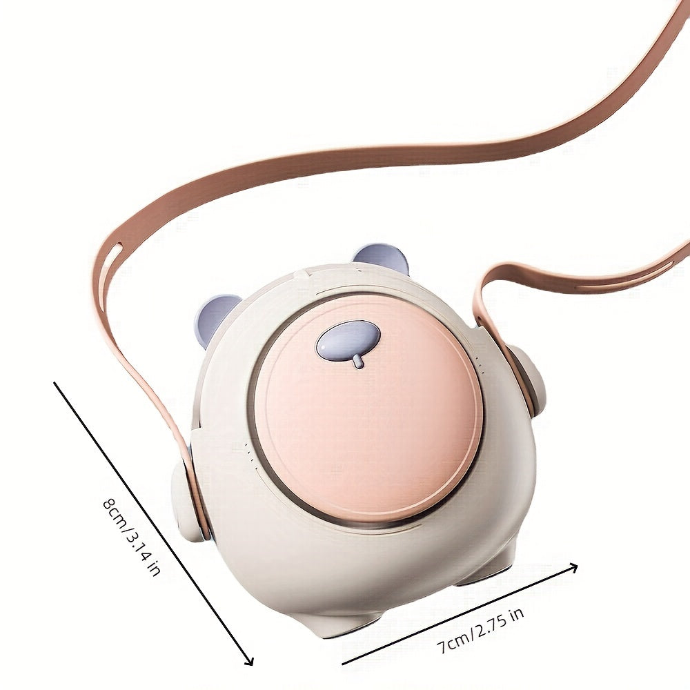 Summer Hanging Neck Fan Fat Bear Mute Cartoon Handheld Usb Mini Fan