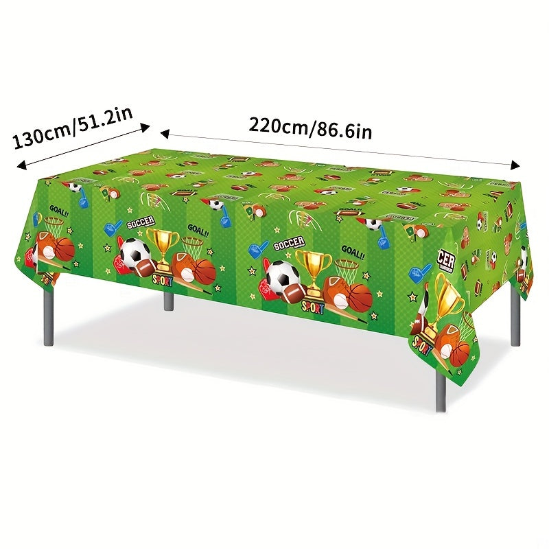 Sports Theme Party Tablecloth Kids Cartoon Birthday Disposable PET Tablecloth