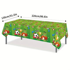 Sports Theme Party Tablecloth Kids Cartoon Birthday Disposable PET Tablecloth