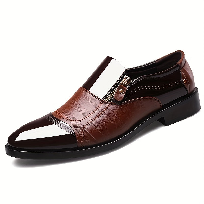 Men's Block Pointed Toe Dress Shoes for Wedding Business Party