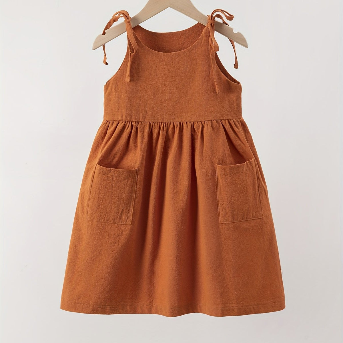 Cute Toddler Girls' Sleeveless Dress with Pockets