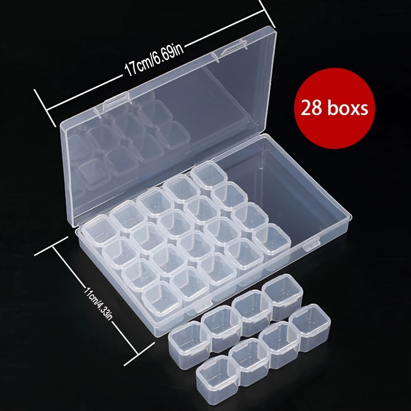 28 Grids Diamond Painting Storage Box Plastic Organizer DIY Crafts Container