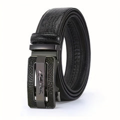 Men's Leather Belt Crocodile Pattern Automatic Buckle Business Suit Waist