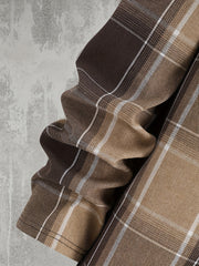 Plaid Shirts Jackets Hooded Button Up Coat Men