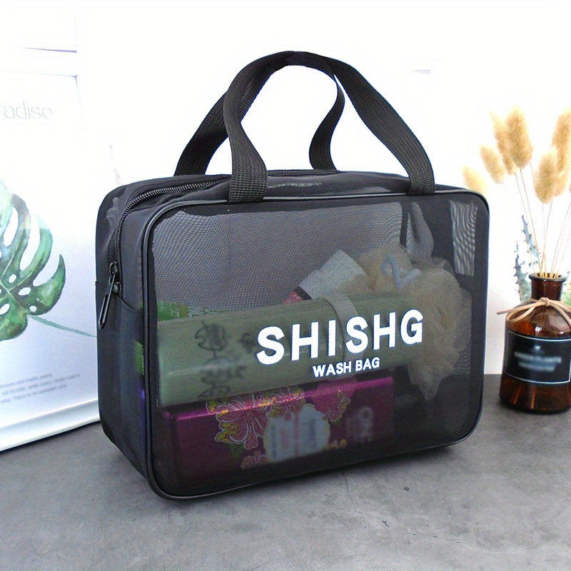 Portable Mesh Toiletry Bag Cosmetic Bag Travel Storage Bag