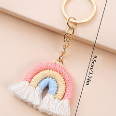 Rainbow Shape Keychain Bag Accessories Pendant Knitting Keychain Girls
