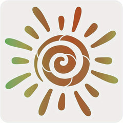 Plastic Reusable Stencil Template: Square Sun Pattern Scrapbook