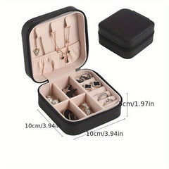 Mini Zipper Jewelry Organizer Box Small Jewelry Storage Case