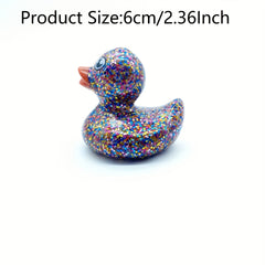 2pcs Rubber Ducks Baby Bath Toys Glitter Duck Children Summer Beach Swimming
