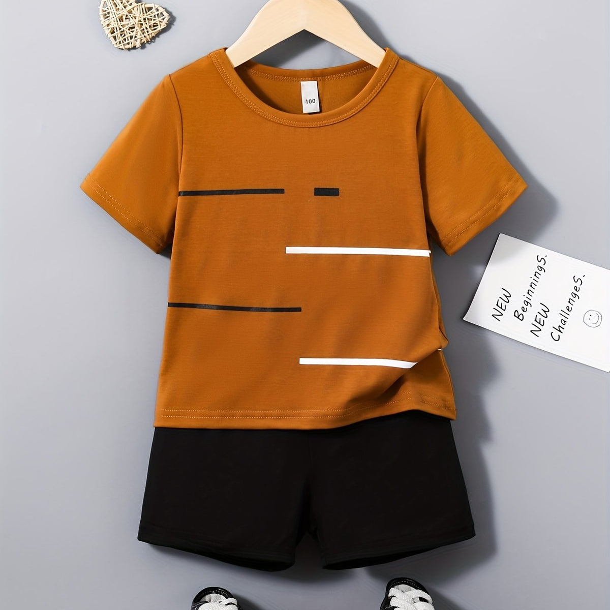 Boys Short Sleeve T shirt & Shorts Set Casual Kids Clothes
