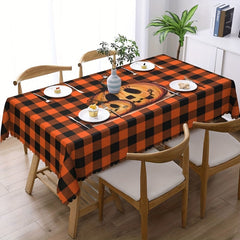 Embossed Pumpkin Ghost Print Halloween Tablecloth Stain Resistant