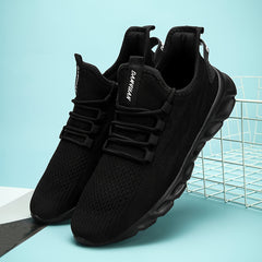 Women's Breathable Knit Sneakers Low Top Lace Up Casual Shoes