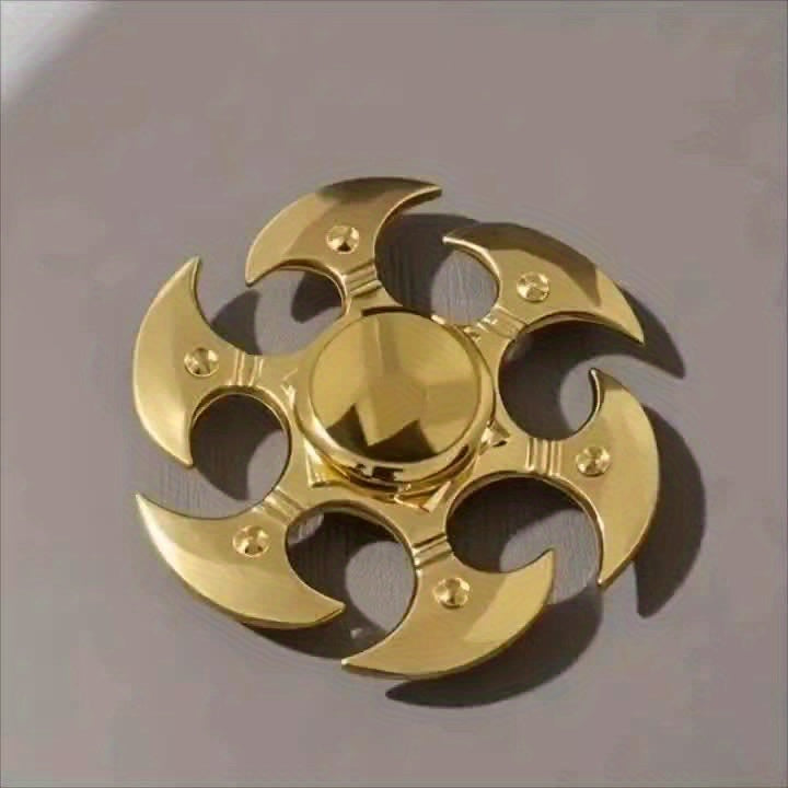 Golden Zinc Alloy Finger Spinner Ergonomic Hand Fidget Durable Metal