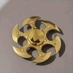 Golden Zinc Alloy Finger Spinner Ergonomic Hand Fidget Durable Metal