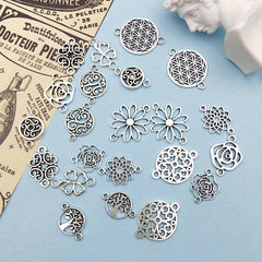 22pcs Antique Silver Insect Collection Dragonfly Charms Pendant Set