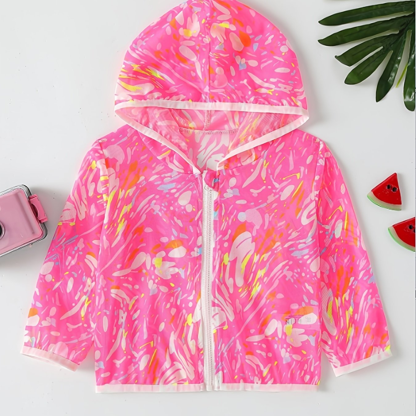 Baby Girls Hooded Sports Coat Mesh Breathable Sun Protection Windbreaker