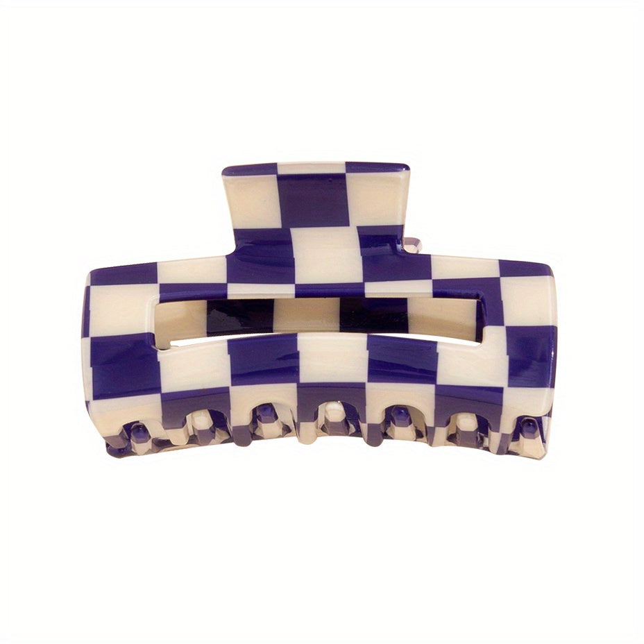 Purple Plaid Hair Claw for Thick Curly Hair Women Accessories
