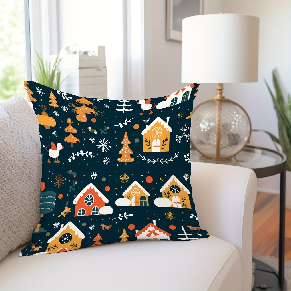 4pcs Geometric Pattern Holiday Throw Pillow Covers