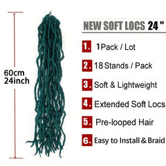Soft Faux Locs Crochet Hair Pre Looped Faux Locs 96 Cm