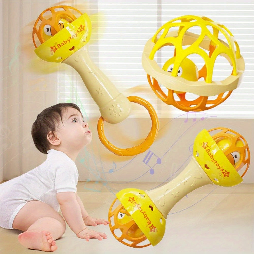 Soft Rubber Ball Rattle Stick Sand Hammer Toys