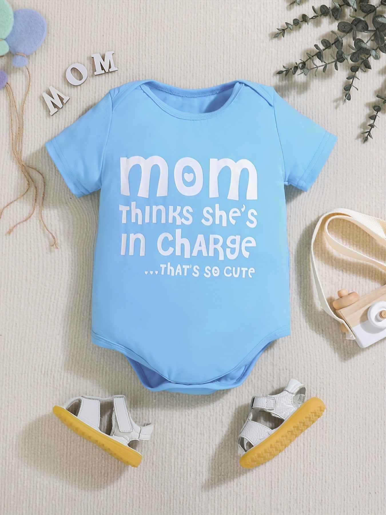 Baby Boys MOM SHE S IN CHARGE Onesie for Summer