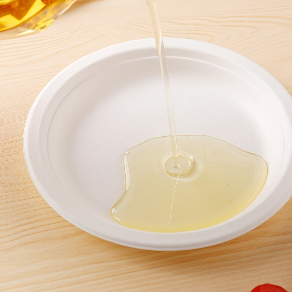 50pcs Sugarcane Round Plates for Family Dinners and Parties