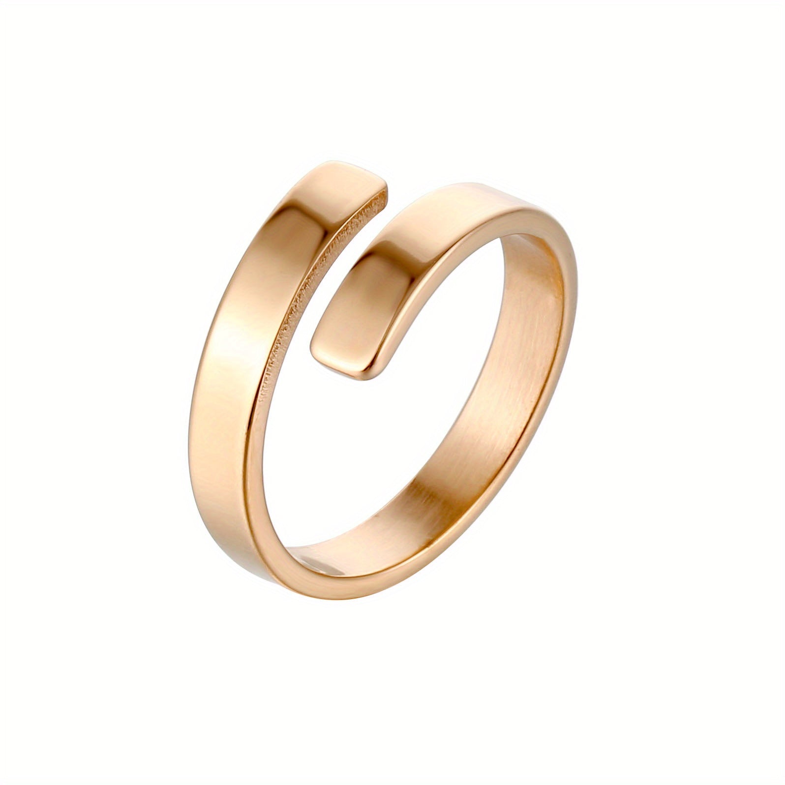 Personalized Engraved Name Ring Stainless Steel Adjustable Finger Ring