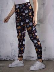  Owl Print High Rise Leggings