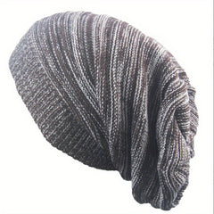 Striped Knitted Elastic Beanie Soft Loose Skull Cap Head Scarf Turban Chemo Hats