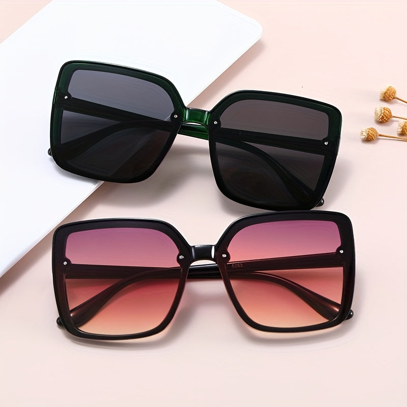 Oversized Square Frame Sunglasses Gradient Lens Glasses UV400