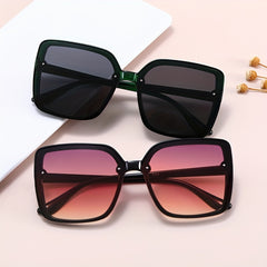 Oversized Square Frame Sunglasses Gradient Lens Glasses UV400