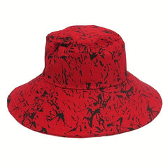 Tie Dye Print Sun Hat Solid Cotton Bucket Hat Casual Outdoor UV Protection Booni