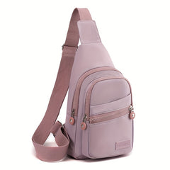 Nylon Single Zipper Chest Bag Casual Sling Bag