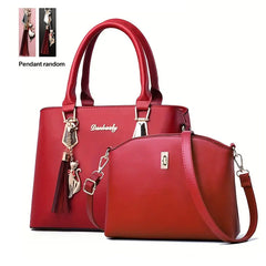 Classic Solid Bag Sets All Match Minimalist Tote Bag With Shoulder Bag